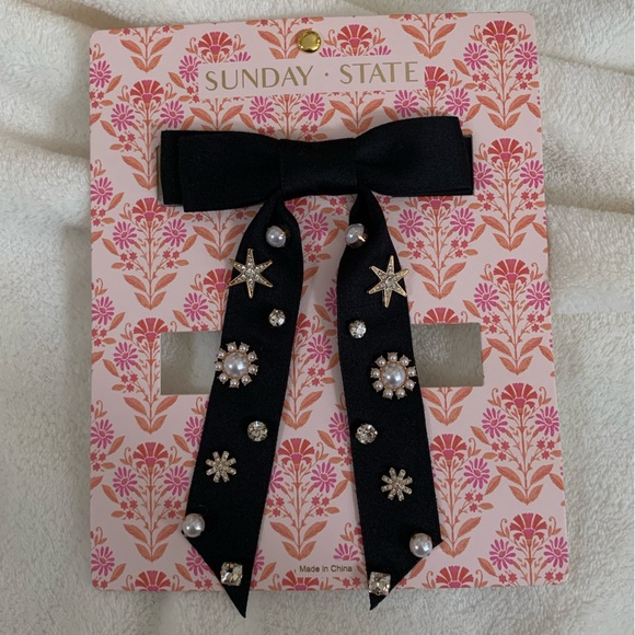 *NEW* Rhinestone Pearl Hair Bow - Picture 5 of 6